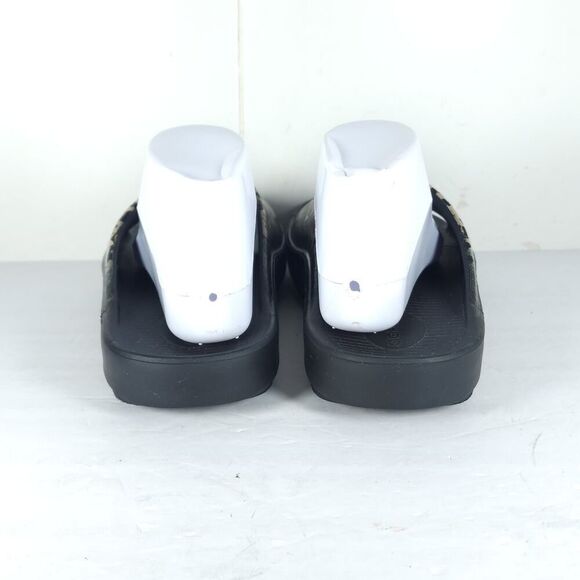 OOFOS Ooahh US M8 M10 Cheetah Print Black Slides Sandals Shoes Limited Edition - Picture 9 of 16